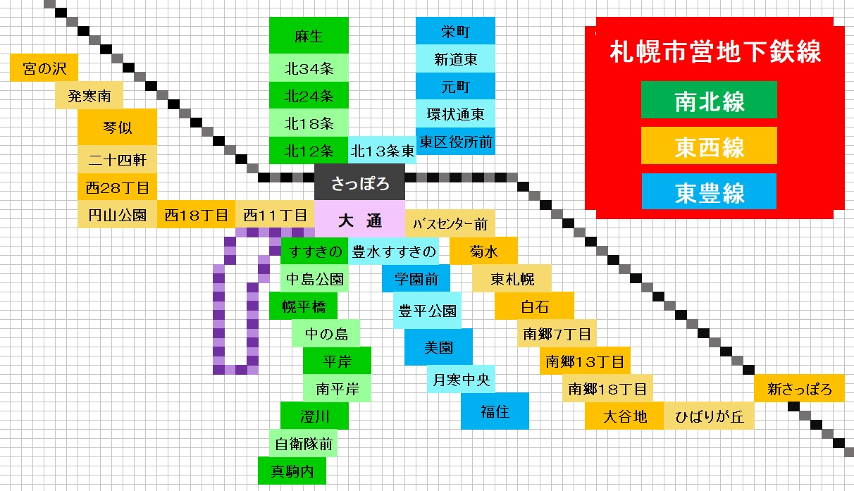 札幌市営地下鉄線路線図の画像